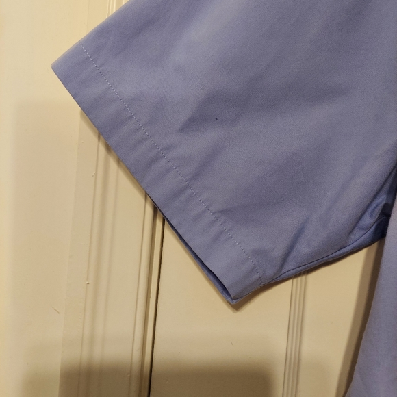 John Blair Short-Sleeve Full-Zip Shirt Light Blue size XLarge Regular - Picture 6 of 8